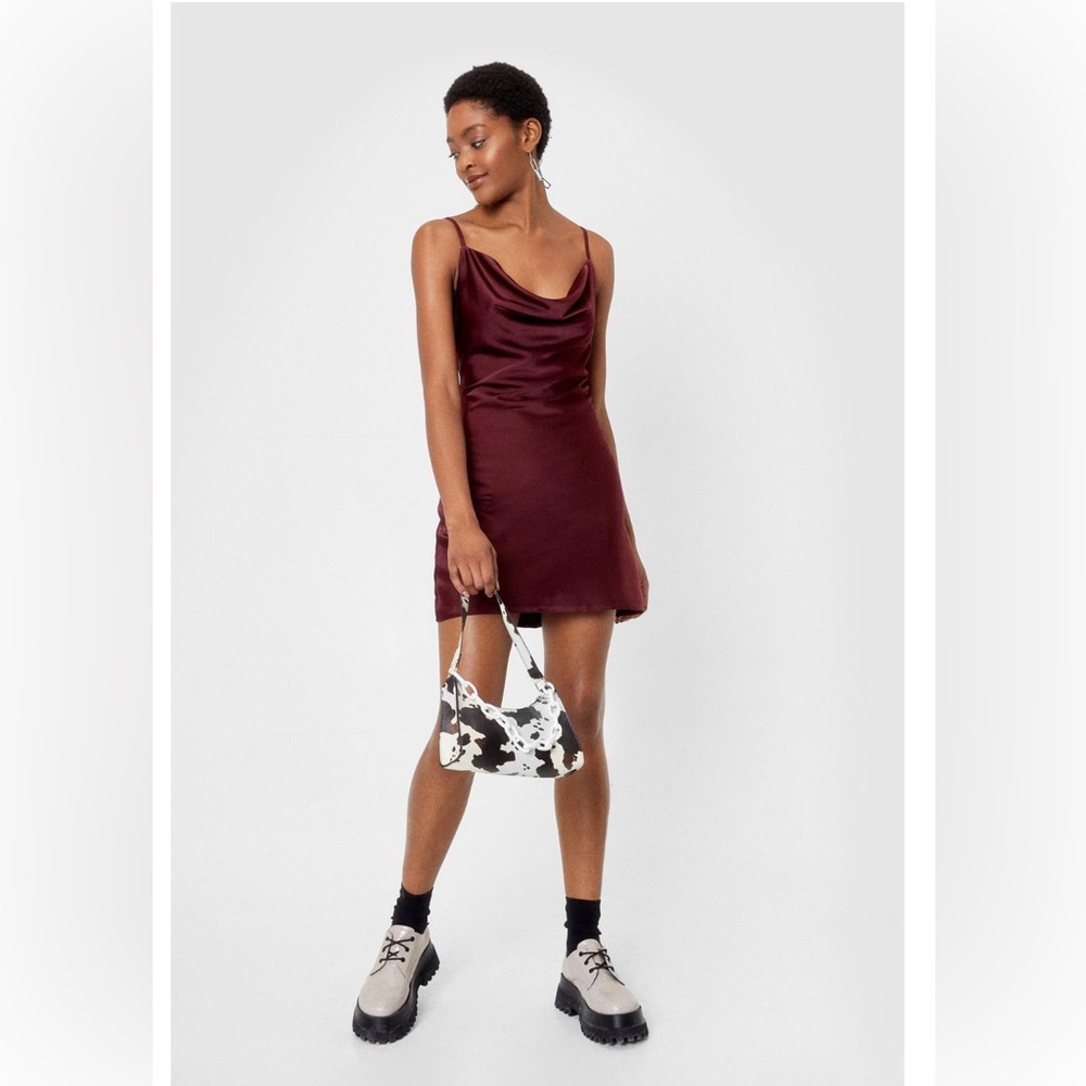 NWT Nasty Gal Cowl Neck Satin Mini Dress